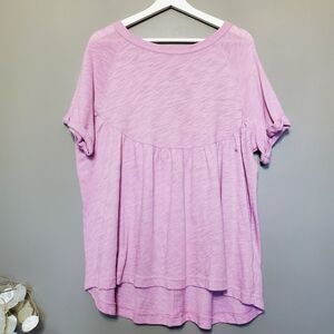 American Eagle Top Womens Size XS Pink Babydoll Keyhole Back Peplum New 2022